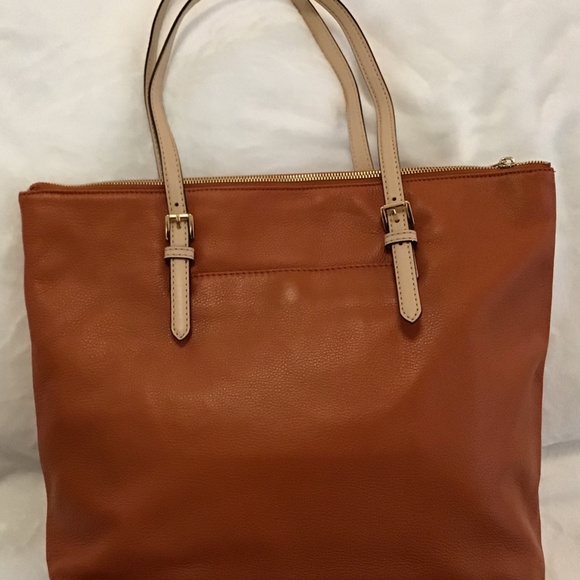 Micheal Kors Orange Leather Tote - Picture 2 of 5